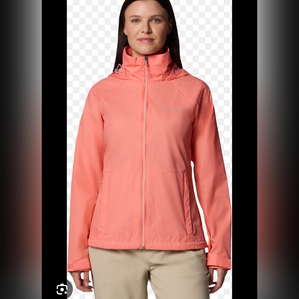 Columbia women's switch back full zip up Hooded Water Repellent Jacket Size L.